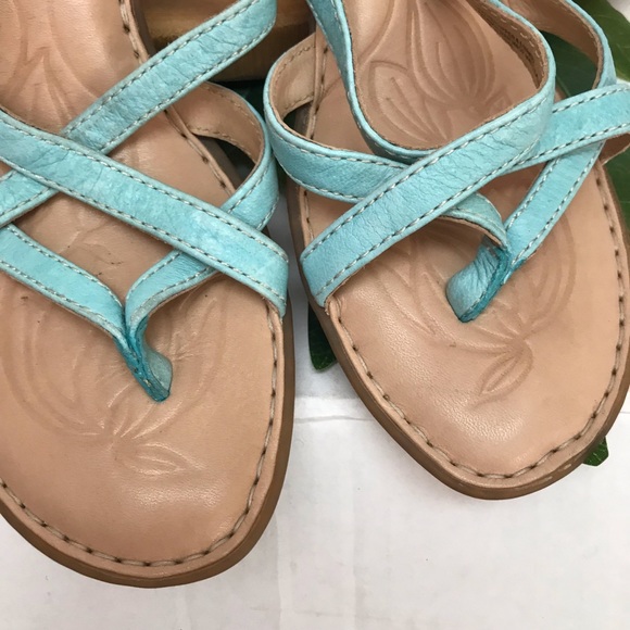 Born Multi Strap Stacked Heel Slides Sandals - Picture 9 of 9